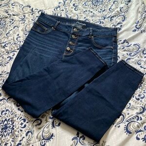 Maurices dark blue stretch denim jeggings